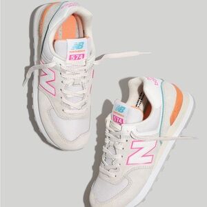 SOLD New Balance Women's 574 Sneakers Pink and Orange